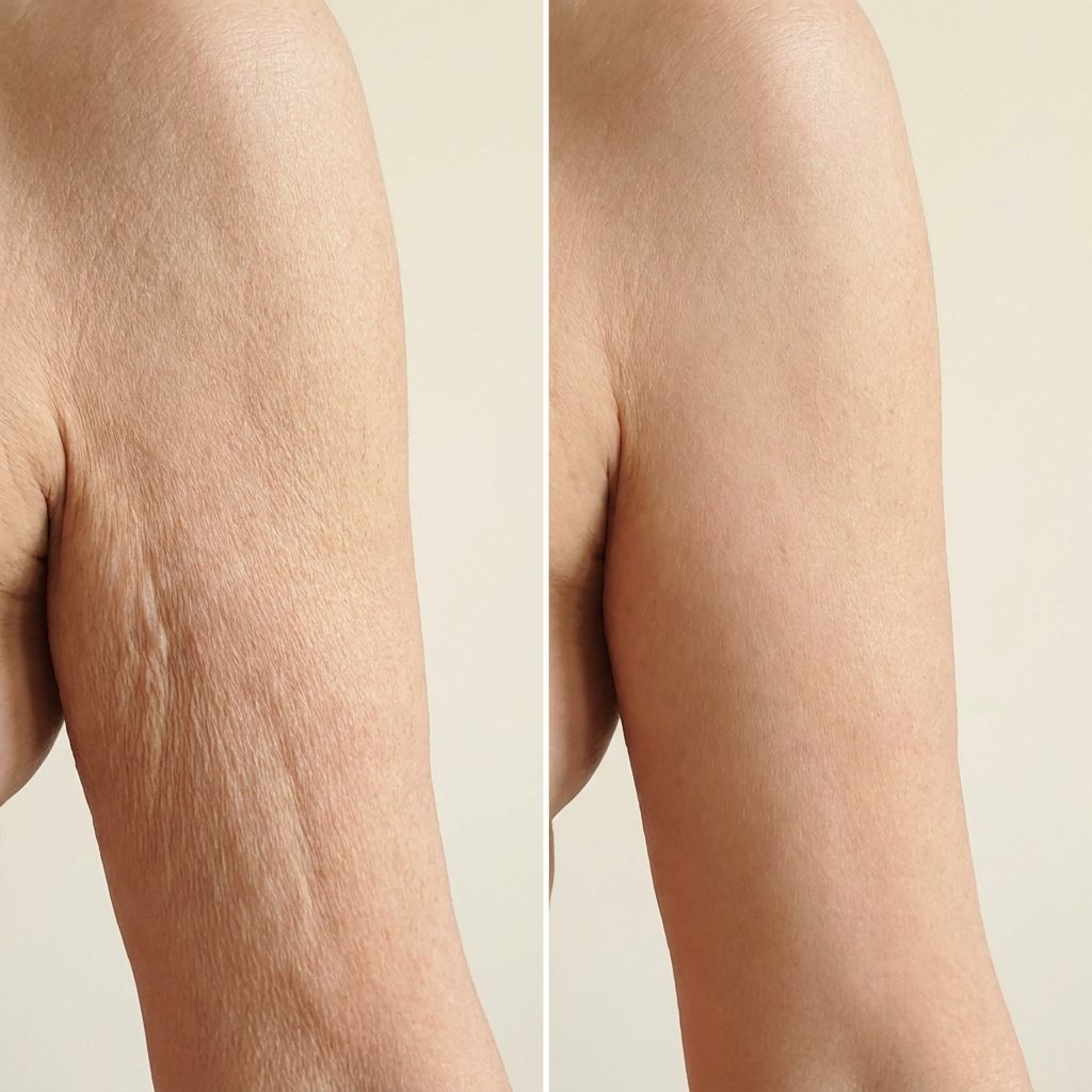 Before and after: crepey arm firmed and smoothed