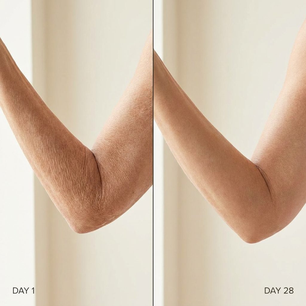 Before and after: forearm day 1 versus day 28