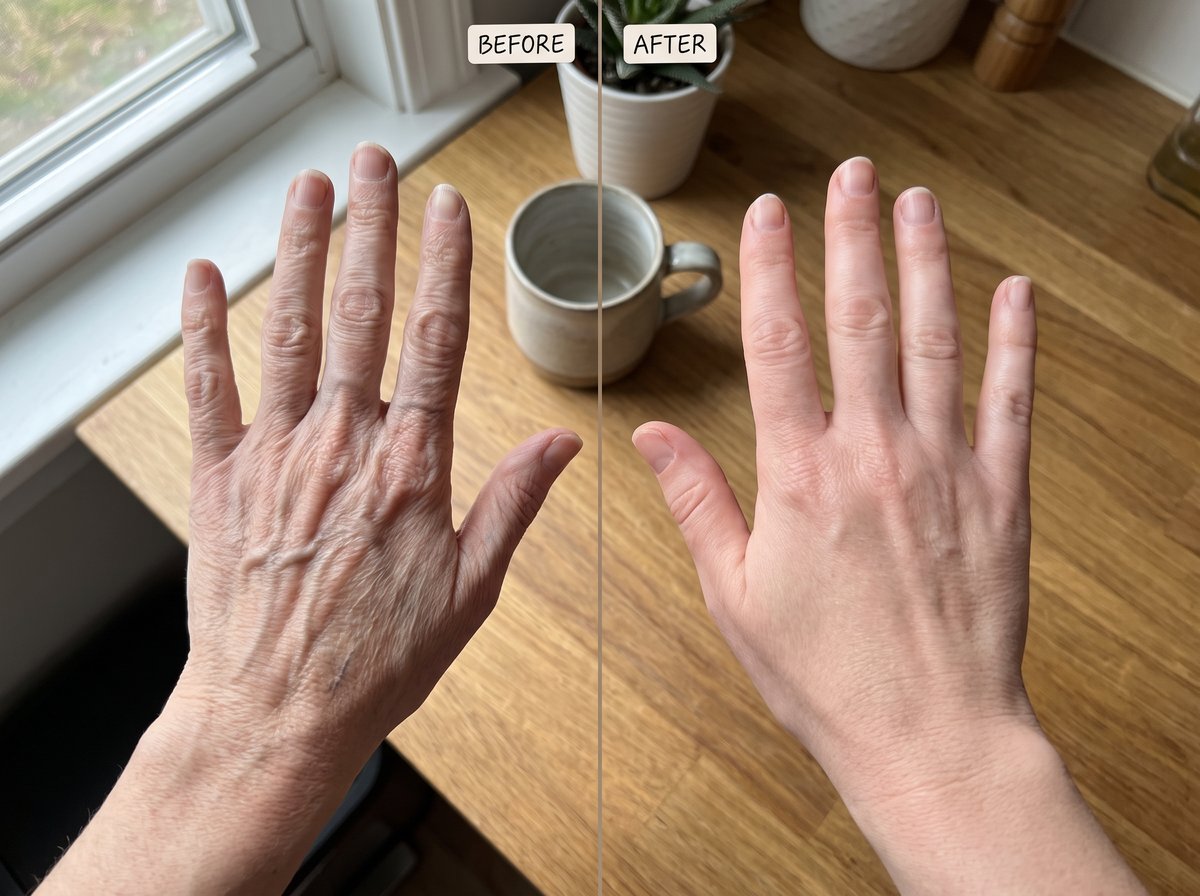 Before and after: firmer, less crepey hands